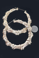 Bamboo Metal 10cm Hoop Earring