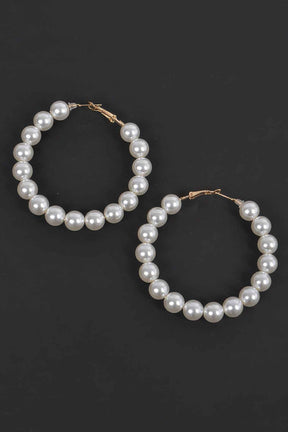 Upside Down Pearl Hoop Earring