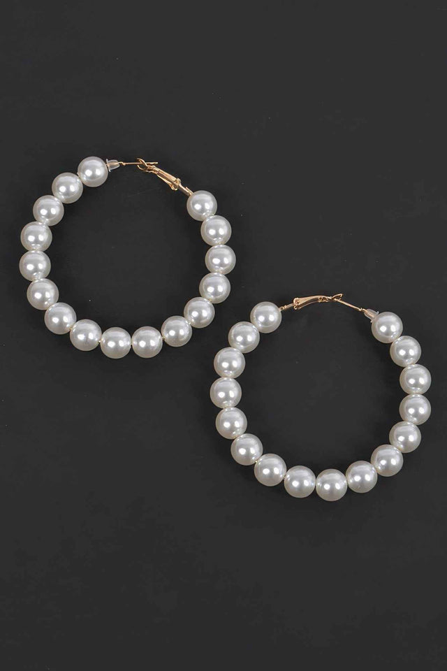 Upside Down Pearl Hoop Earring