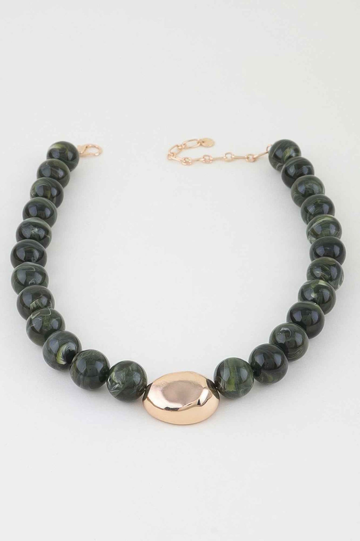 Polished Marble Beaded Pendant Necklace