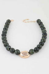 Polished Marble Beaded Pendant Necklace