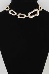 Polished Abstract Link Chain Choker Necklace