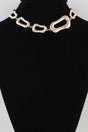 Polished Abstract Link Chain Choker Necklace