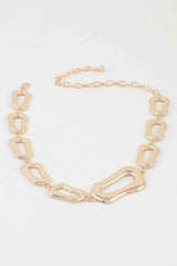 Polished Abstract Link Chain Choker Necklace