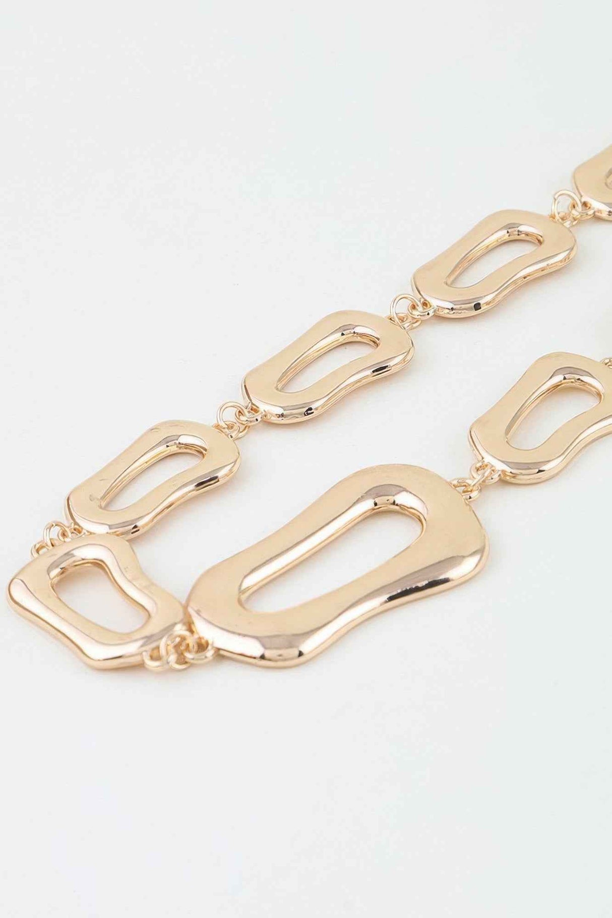 Polished Abstract Link Chain Choker Necklace