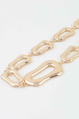 Polished Abstract Link Chain Choker Necklace