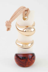 Modern Polished Marble Stone Rings Set