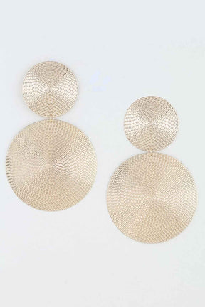 Polished Engraved Weave Disc Earrings
