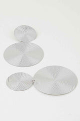 Polished Engraved Weave Disc Earrings