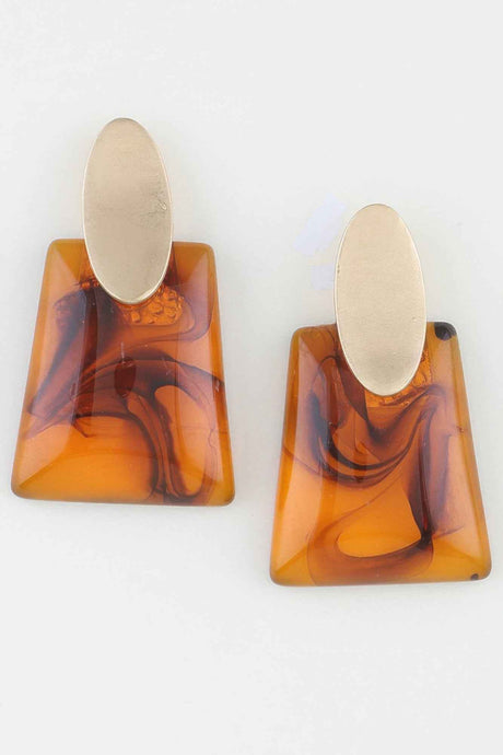Abstract Marble Stone Fashion Earrings