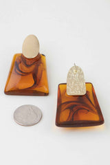 Abstract Marble Stone Fashion Earrings