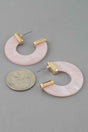 Marble Stone Open Hoop Earrings