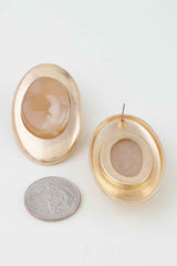 Modern Matte Stone Frame Earrings