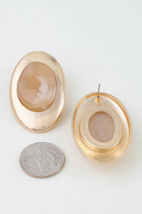 Modern Matte Stone Frame Earrings