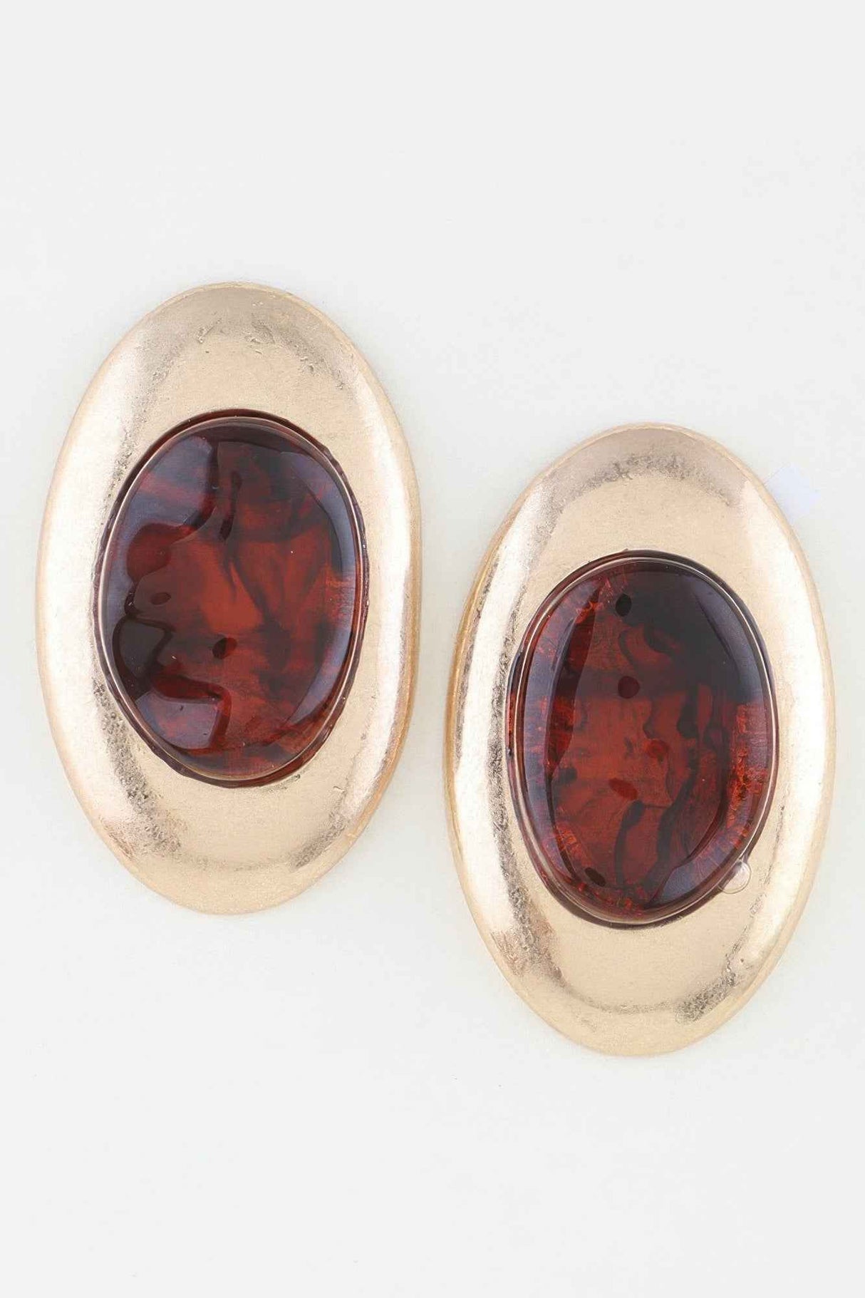 Modern Matte Stone Frame Earrings