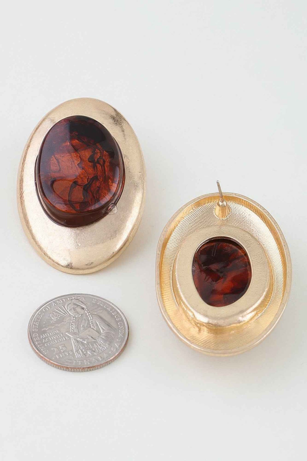 Modern Matte Stone Frame Earrings