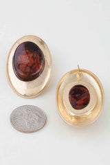 Modern Matte Stone Frame Earrings