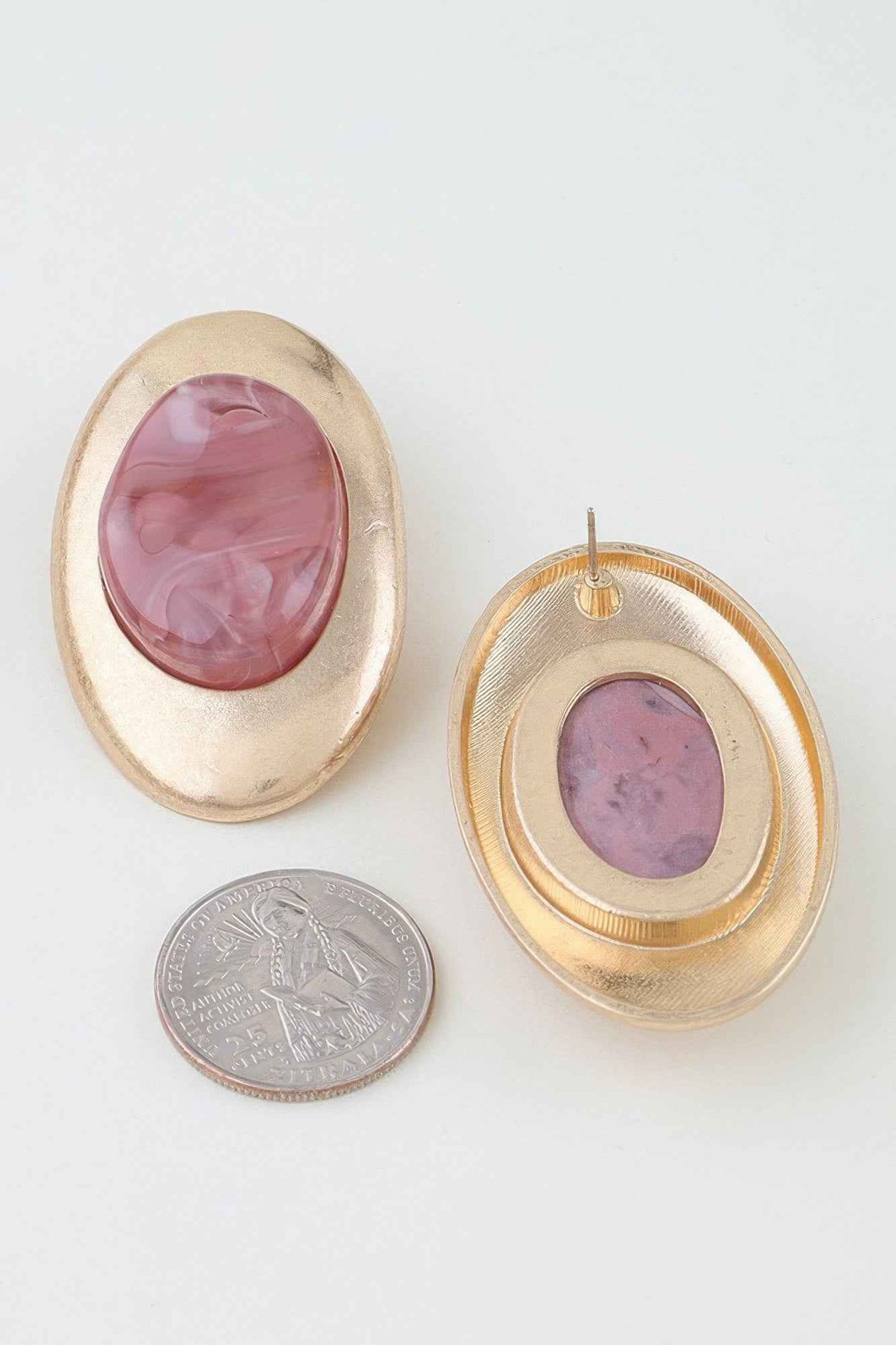 Modern Matte Stone Frame Earrings