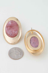 Modern Matte Stone Frame Earrings