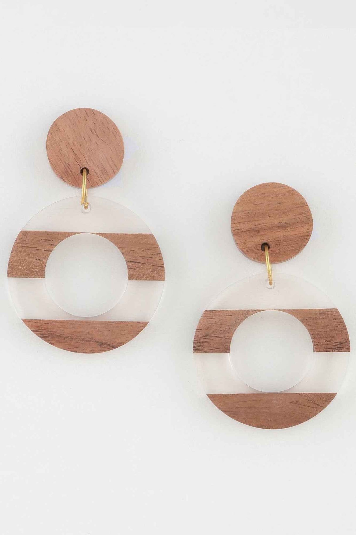 Two Toned Retro Grain Drop Earrings