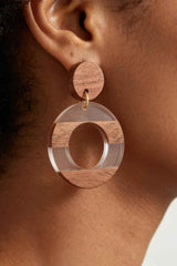 Two Toned Retro Grain Drop Earrings