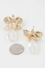 Hammered Blooming Orchid Drop Earrings