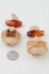 Abstract Historic Pillar Drop Earrings