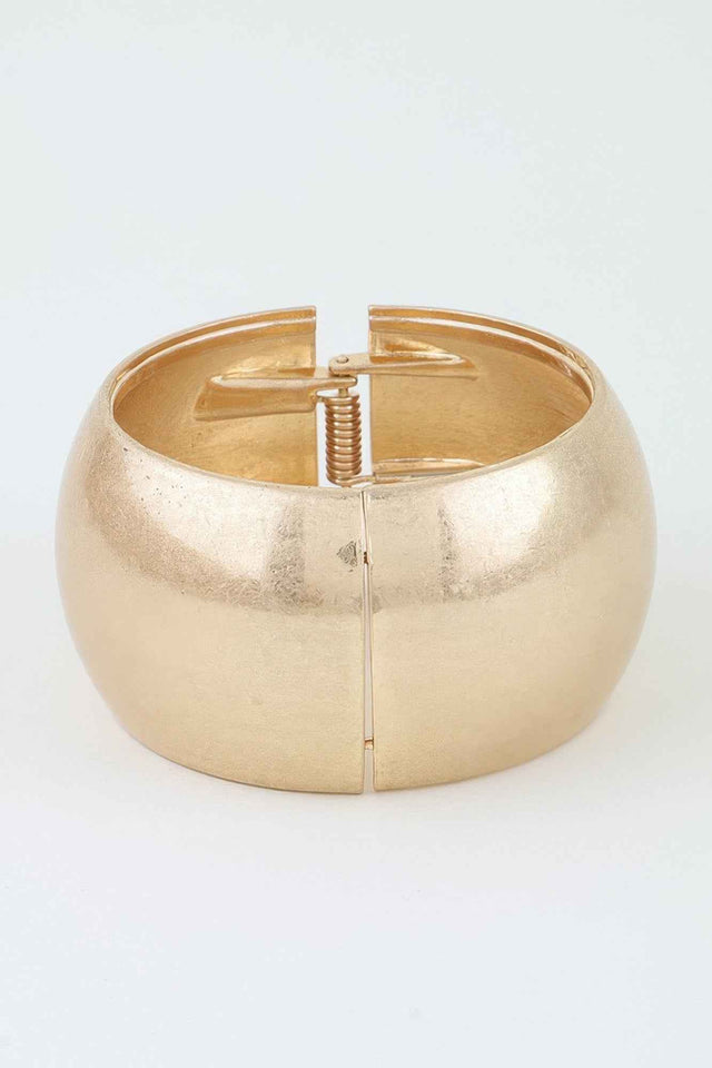 Polished Matte Wide Dome Cuff Bracelet