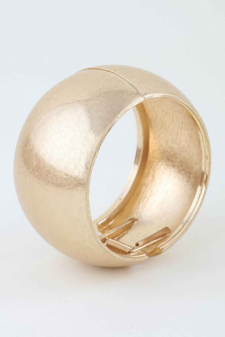Polished Matte Wide Dome Cuff Bracelet