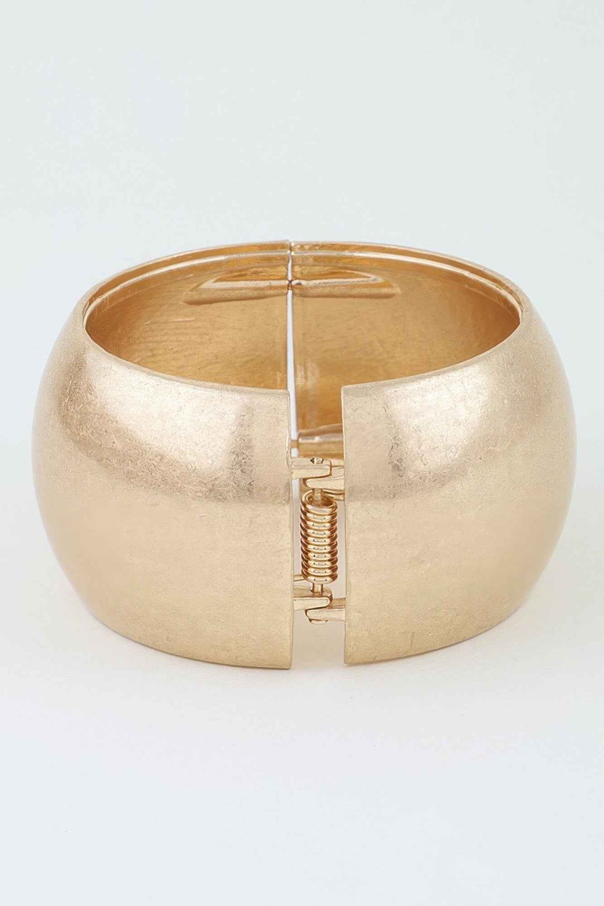 Polished Matte Wide Dome Cuff Bracelet