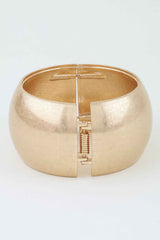 Polished Matte Wide Dome Cuff Bracelet