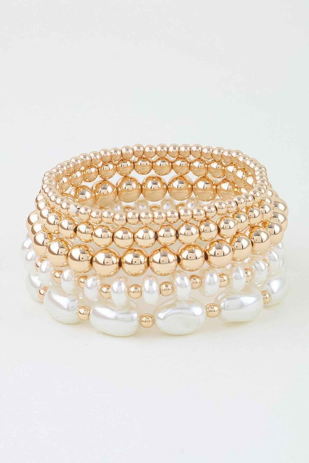 Multi Polished Stone Beaded Bracelet