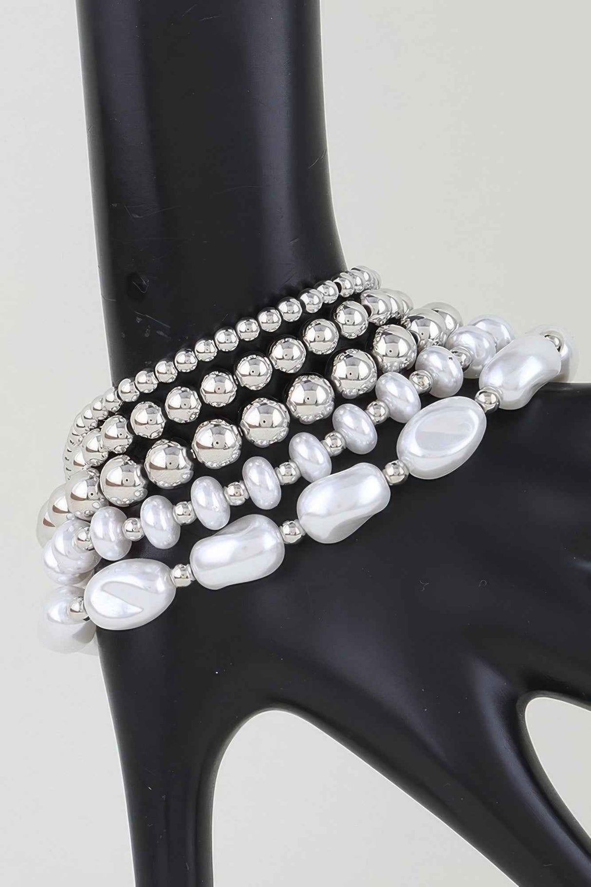Multi Polished Stone Beaded Bracelet
