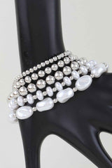 Multi Polished Stone Beaded Bracelet