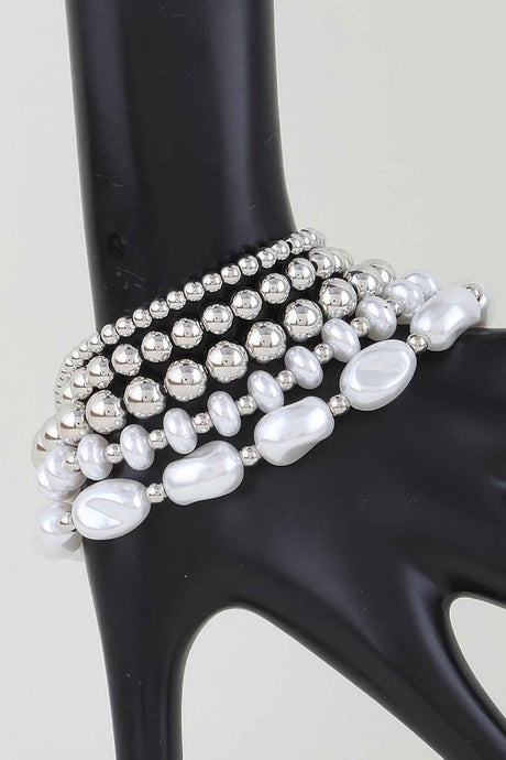 Multi Polished Stone Beaded Bracelet