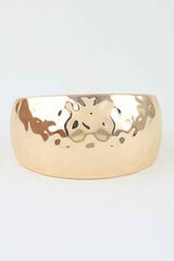 Wide Hammered Dome Cuff Bracelet