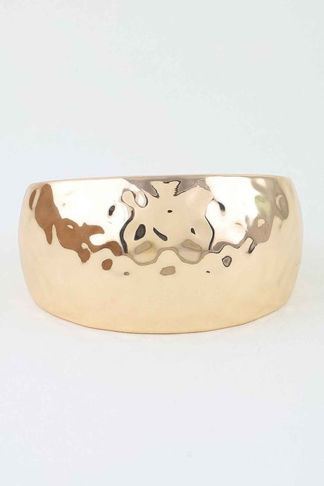 Wide Hammered Dome Cuff Bracelet