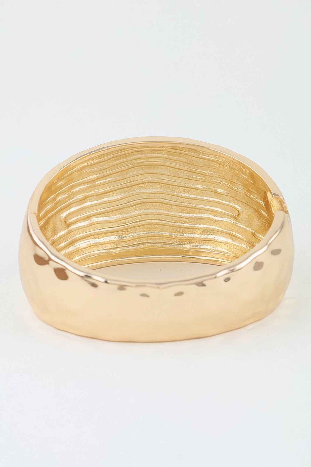 Wide Hammered Dome Cuff Bracelet