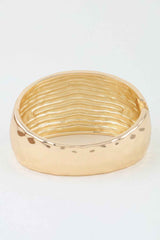 Wide Hammered Dome Cuff Bracelet