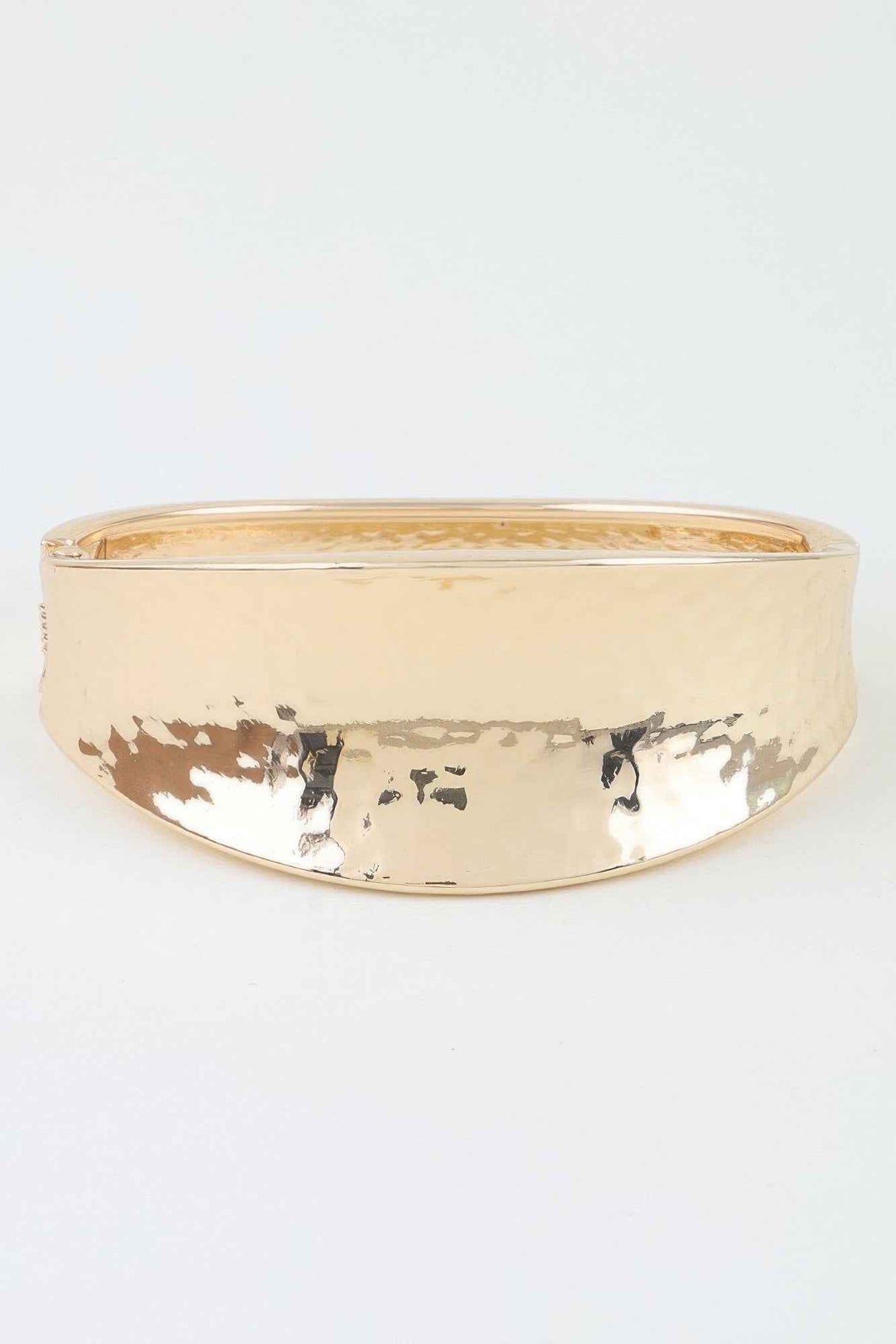 Hammered Leaf Clasp Cuff Bracelet