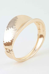 Hammered Leaf Clasp Cuff Bracelet