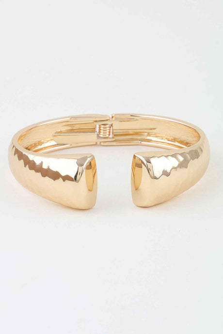Hammered Open Clasp Cuff Bracelet