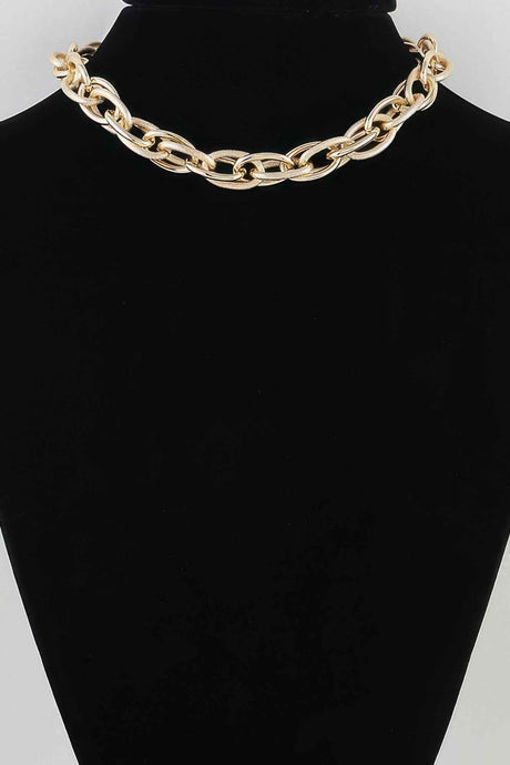 Double Polished Link Chain Choker Necklace