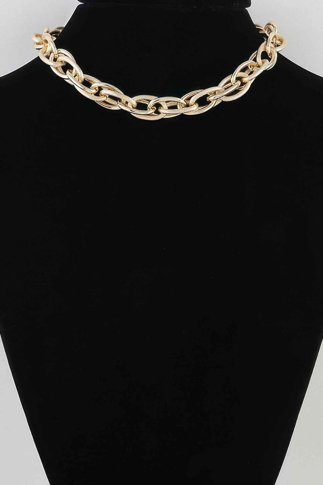Double Polished Link Chain Choker Necklace