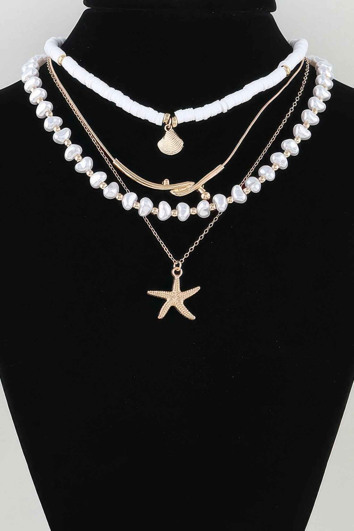 Multi Starfish Beaded Necklace