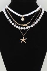 Multi Starfish Beaded Necklace