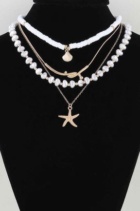 Multi Starfish Beaded Necklace