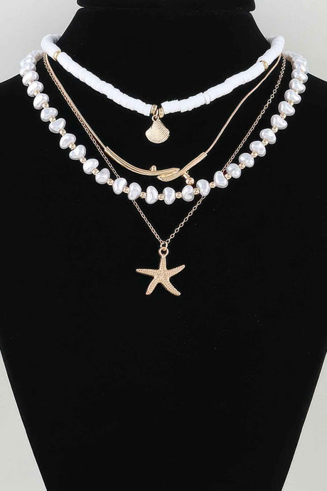 Multi Starfish Beaded Necklace