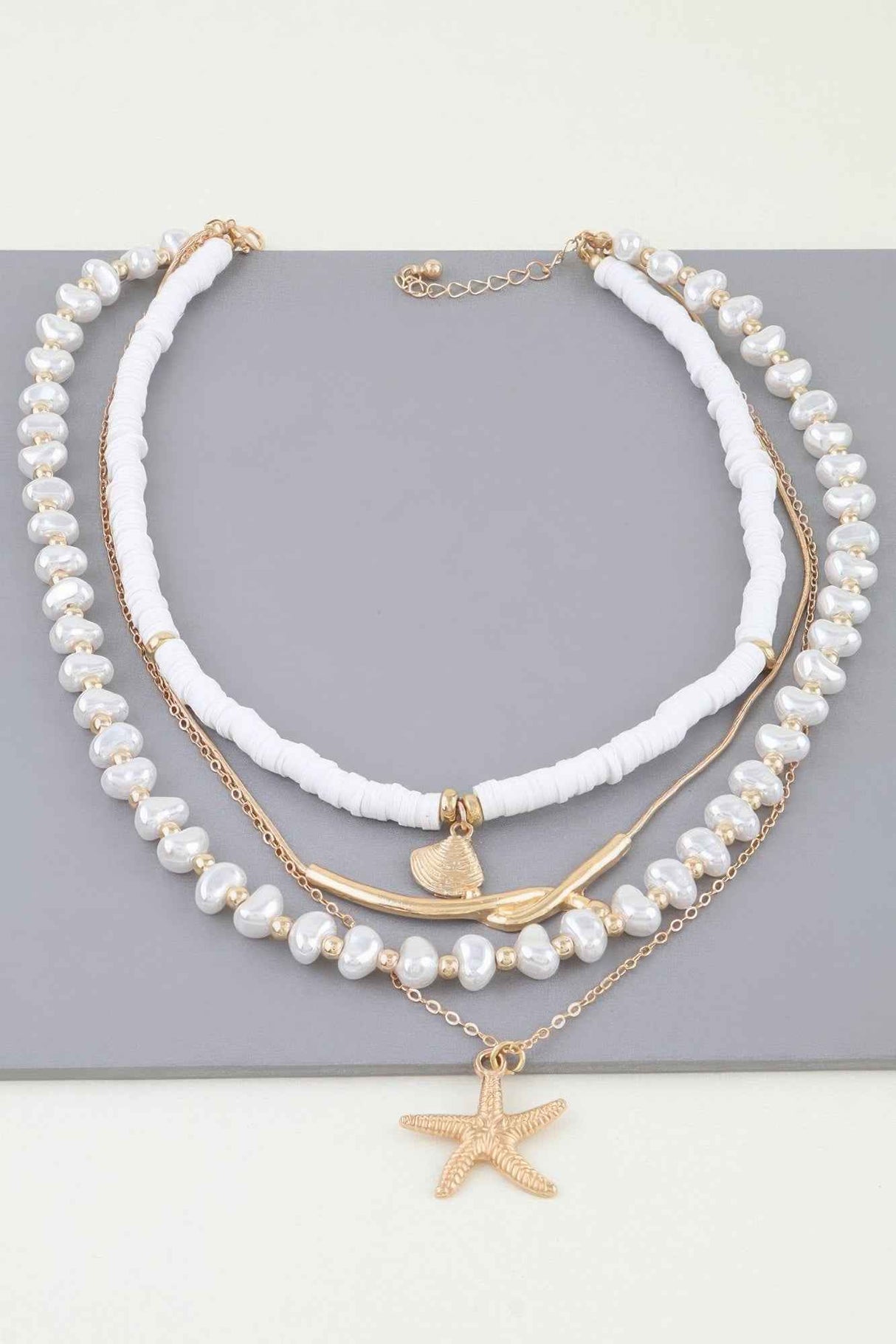 Multi Starfish Beaded Necklace