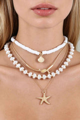 Multi Starfish Beaded Necklace